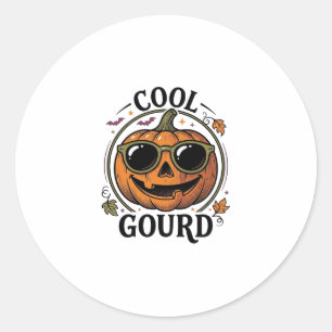Cooles Kürbis-Shirt Vintage-Halloween-Sonnenbrille Runder Aufkleber