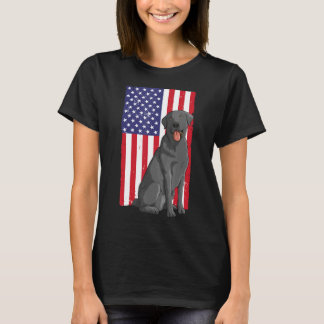 Cooles Labrador für Men Black Lab US Flag 4 T-Shirt