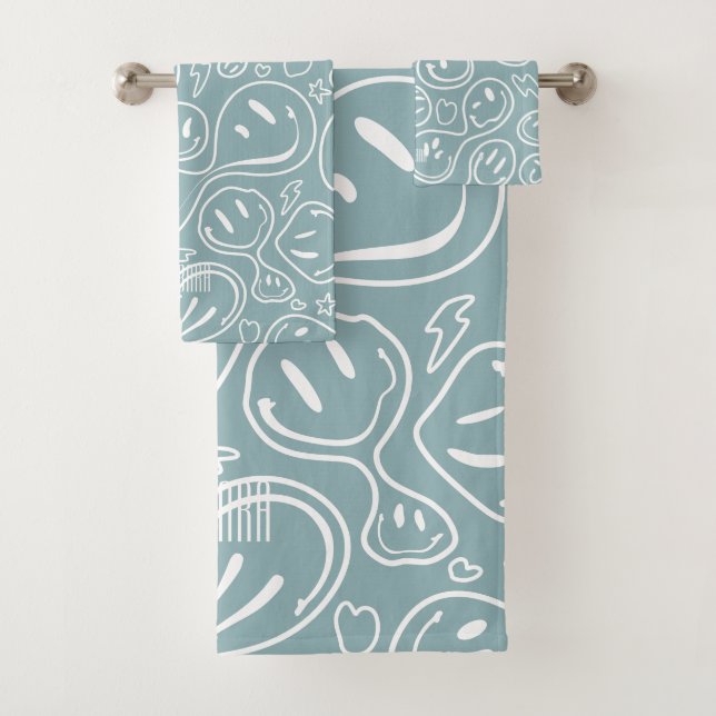 Cooles Lächeln Gesicht Melting Lächeln Muster Dust Badhandtuch Set (Insitu)