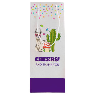 Cooles Lama in Herz-geformt Sonnenbrille Cheers Geschenktüte Für Weinflaschen