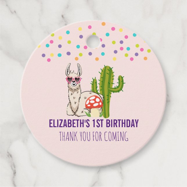 Cooles Lama in Herz-geformt Sonnenbrille Geburtsta Geschenkanhänger (Vorderseite)