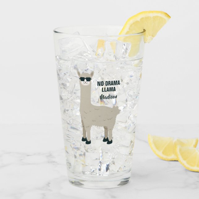 Cooles Lama-Name-Literglas Glas (Rückseite Ice)