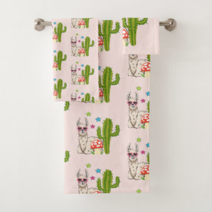 Cooles Lamm in Herz-Shaped-Sonnenbrille Badhandtuch Set