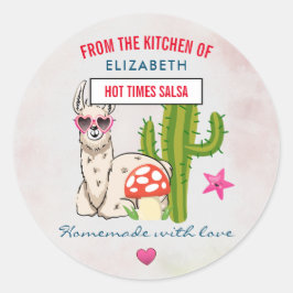 Cooles Lamm in Herz-Shaped Sonnenbrille Küche Runder Aufkleber