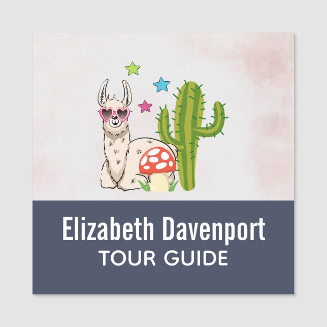 Cooles Lamm in Herz-Shaped-Sonnenbrille Namensschild (Vorderseite)