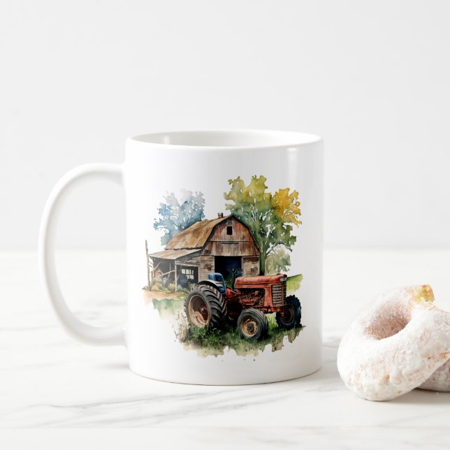 Cooles Land-Traktor hinzufügen Kaffeetasse (Mit Donut)