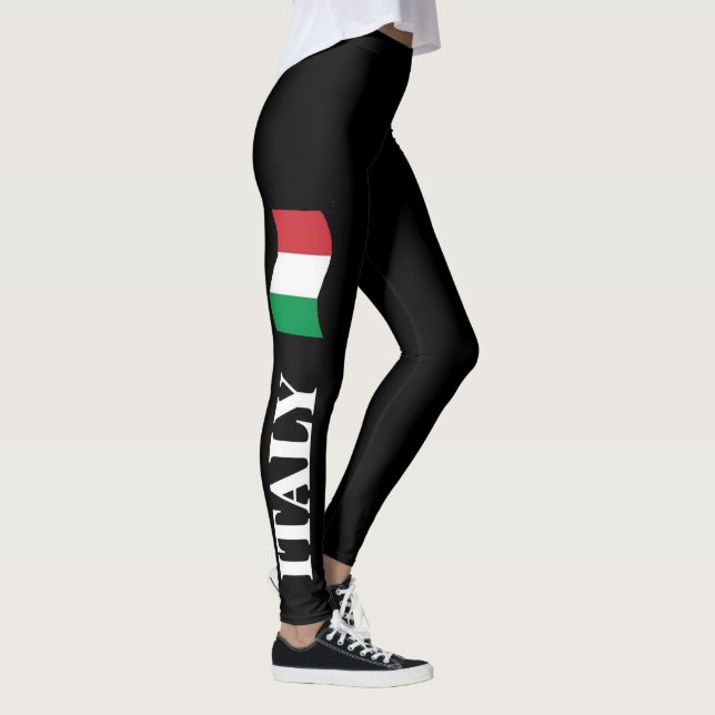 cooles Länderstolzmuster schwarze italy-Flagge Leggings (Rechts)