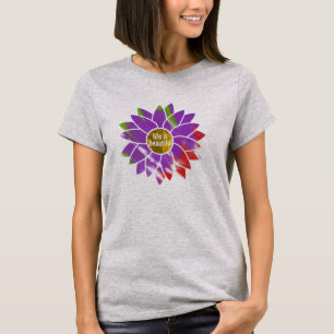 Cooles Leben ist eine schöne Sonnenblume positive  T-Shirt