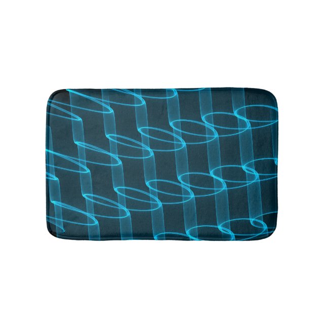 Cooles Leuchtenblau-Wellenmuster Badematte (Vorderseite)