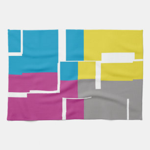 COOLES Lila blaues gelbes graues Muster Geschirrtuch