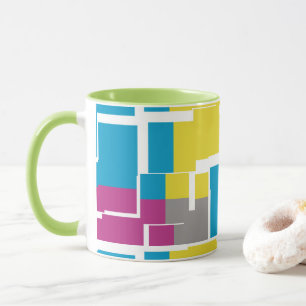 COOLES Lila blaues gelbes graues Muster Tasse