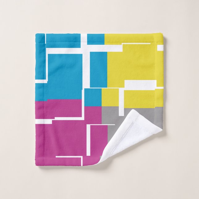 COOLES Lila blaues gelbes graues Muster Waschlappen (Waschlappen)