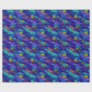 Cooles Lila blaues kosmisches Cloud-Muster Geschenkpapier