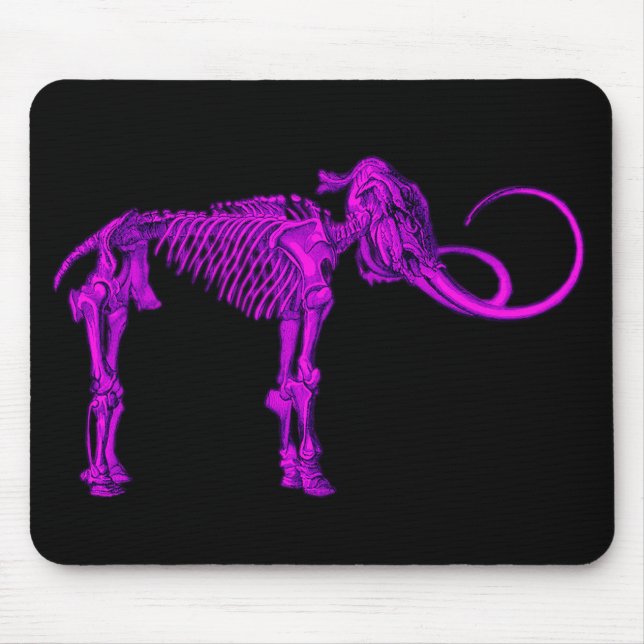 Cooles lila Mammutskelett Mousepad (Vorne)