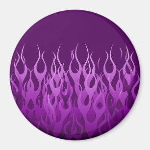 Cooles Lila Racing Flames Design Magnet