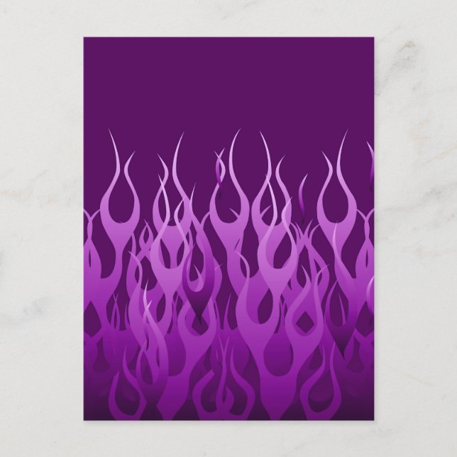 Cooles Lila Racing Flames Design Postkarte (Vorderseite)