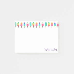 Cooles lila rosa Popsicle-Muster zurück zu Schule Post-it Klebezettel