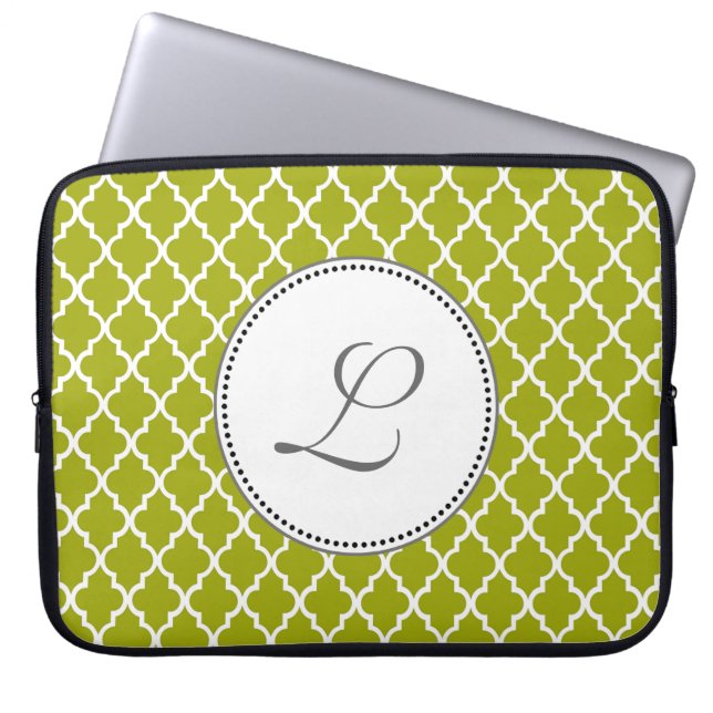 cooles Limones Quartfolienmuster Monogramm Laptopschutzhülle (Vorderseite)