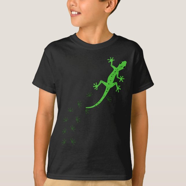 Cooles Lizard Design Männerweibchen Gecko Haustier T-Shirt (Vorderseite)