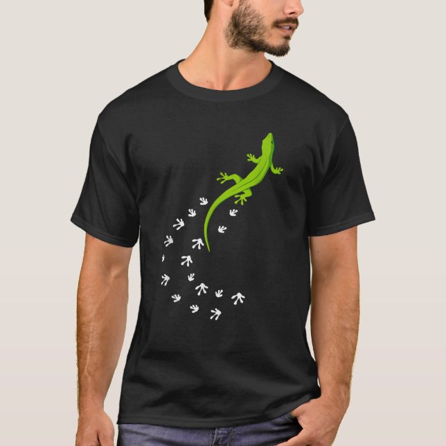 Cooles Lizard Design Männerweibchen Gecko Haustier T-Shirt (Vorderseite)