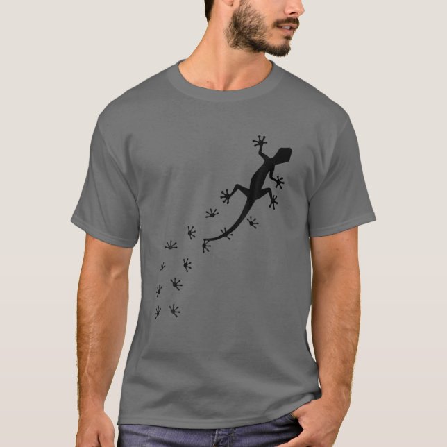 Cooles Lizard Design Männerweibchen Gecko Haustier T-Shirt (Vorderseite)