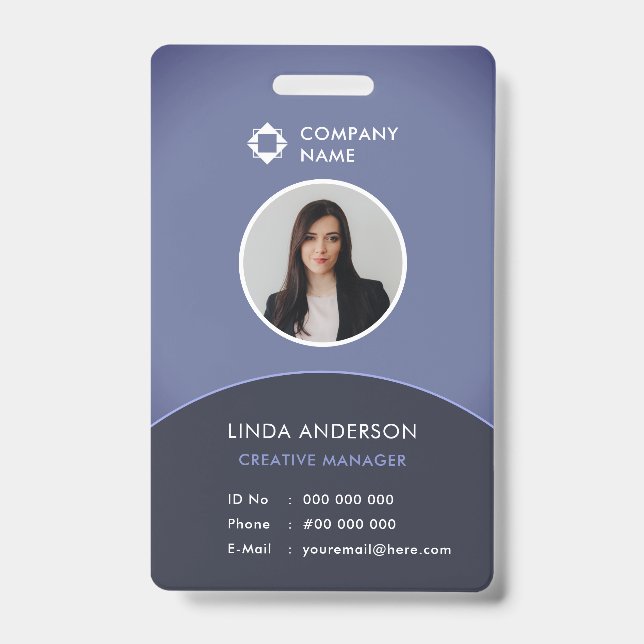 Cooles Logo des Unternehmens "Blue and Gray Employ Ausweis (Vorderseite)