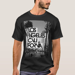 Cooles Los Angeles California Skyline in White & B T-Shirt