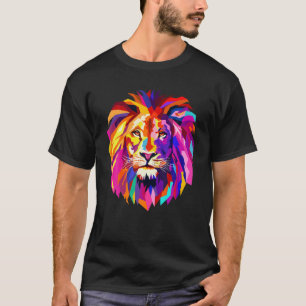 Cooles Löwenkopfdesign in hellen Farben T-Shirt
