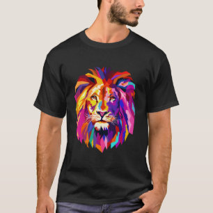 Cooles Löwenkopfdesign in hellen Farben T-Shirt