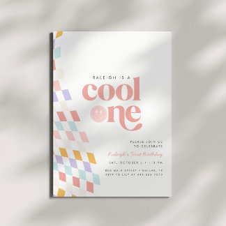 Cooles Mädchen zum ersten Geburtstag Einladung