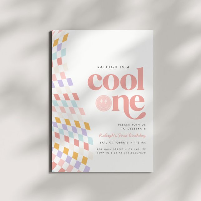 Cooles Mädchen zum ersten Geburtstag Einladung (Von Creator hochgeladen)