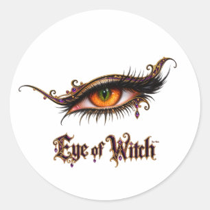 Cooles Mädchenauge der Hexe Halloween Gothic Chic Runder Aufkleber