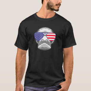 Cooles Manatee mit amerikanischer Flagge Sonnenbri T-Shirt