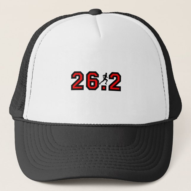 Cooles Marathon 26,2 Truckerkappe (Vorderseite)