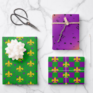 cooles Mardi Gras-Fliesenmuster  Geschenkpapier Set