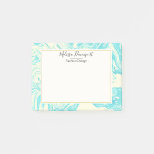 Cooles Marmordesign in Türkis und Creme Post-it Klebezettel