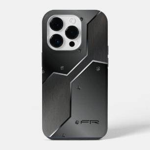 Cooles maskulines metallisches geometrisches Desig iPhone 14 Pro Hülle