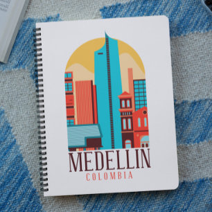 Cooles Medellin Kolumbien Vintages Stadtbild Notizblock