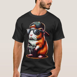 Cooles Meerschweinchen spielt Videospiele. Lustige T-Shirt