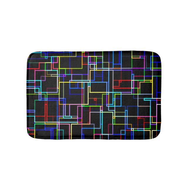 COOLES mehrfarbiges Streifenmuster Badematte (Vorderseite)