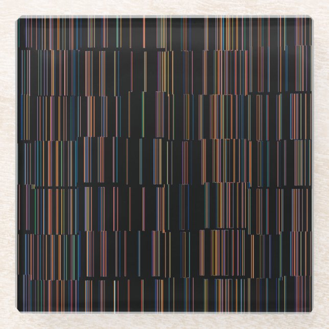 COOLES mehrfarbiges Streifenmuster Glasuntersetzer (Vorderseite)