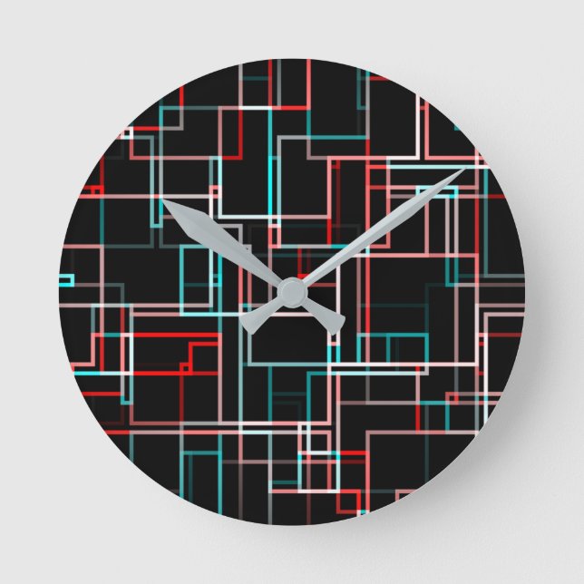 COOLES mehrfarbiges Streifenmuster Runde Wanduhr (Vorderseite)