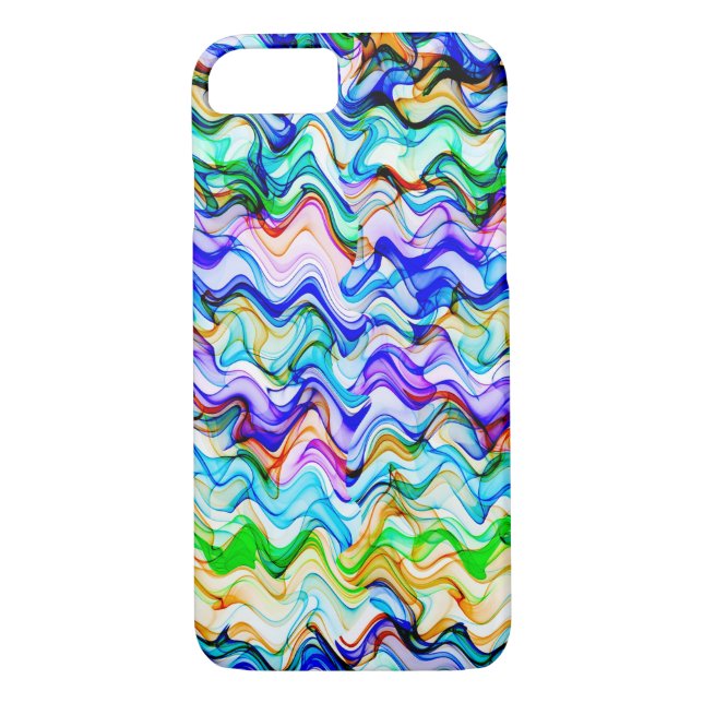 Cooles mehrfarbiges Wavy Zig Zag Muster Case-Mate iPhone Hülle (Rückseite)
