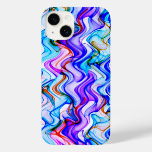Cooles mehrfarbiges Wavy Zig Zag Muster Case-Mate iPhone 14 Hülle