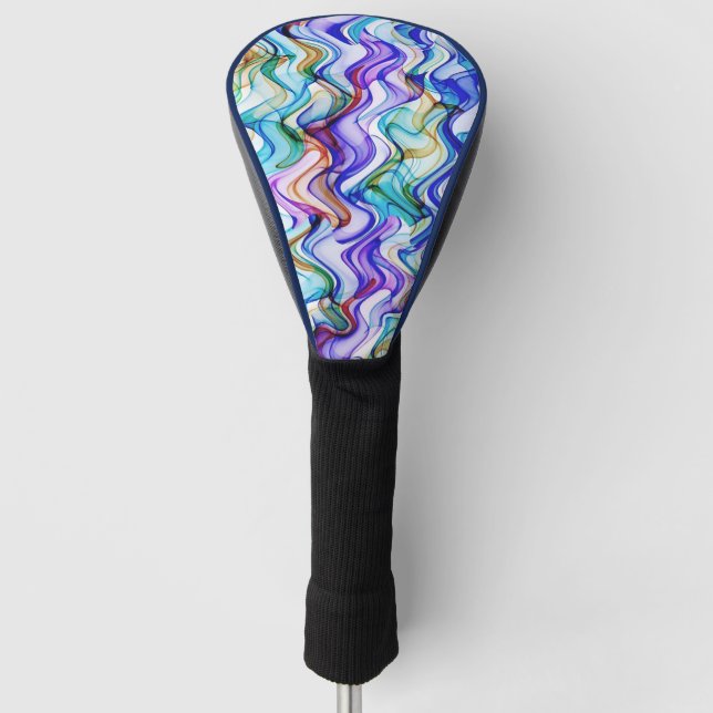 Cooles mehrfarbiges Wavy Zig Zag Muster Golf Headcover (Vorderseite)