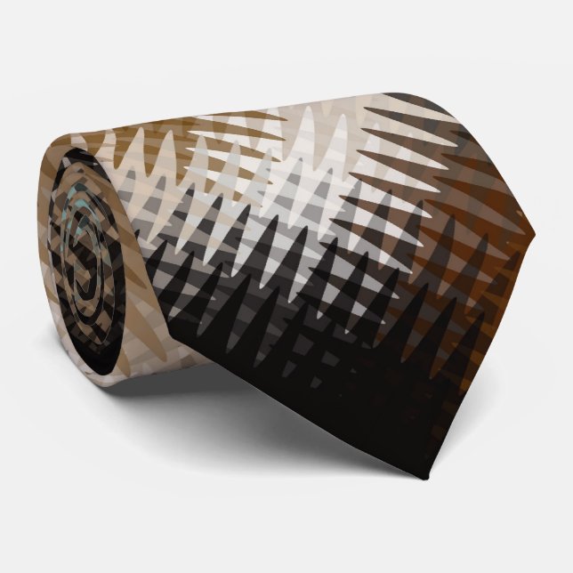 Cooles mehrfarbiges Wavy Zig Zag Muster Krawatte (Gerollt)