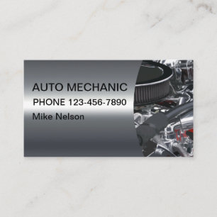 Cooles metallisches Aussehen Auto Mechaniker Visitenkarte