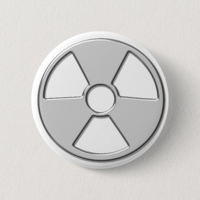 Cooles metallisches radioaktives Strahlungs-Symbol Button (Vorderseite)