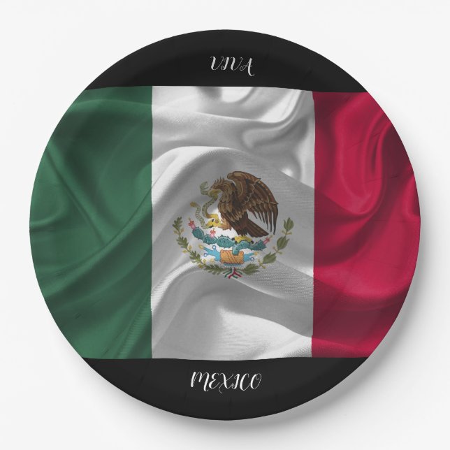 Cooles mexikanisches Flag-Design Pappteller (Vorderseite)