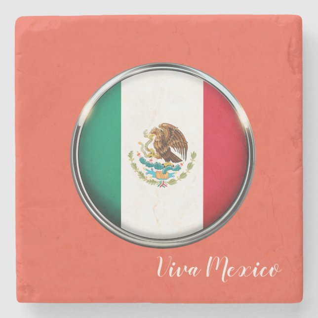Cooles mexikanisches Flag-Design Steinuntersetzer (Vorderseite)